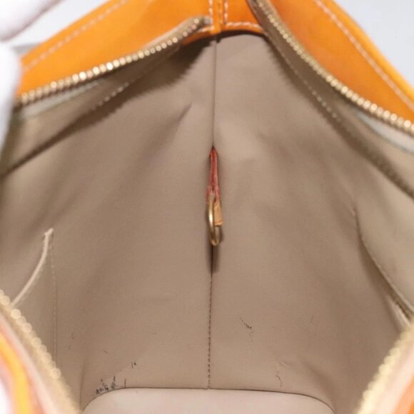 LOUIS VUITTON Monogram Vernis Houston Hand Bag Beige M91004 LV Auth BA3839 - Picture 12 of 16